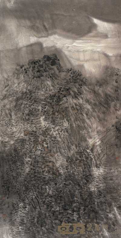 谢永增 2004年作 雨后秋山 镜心 136×70cm